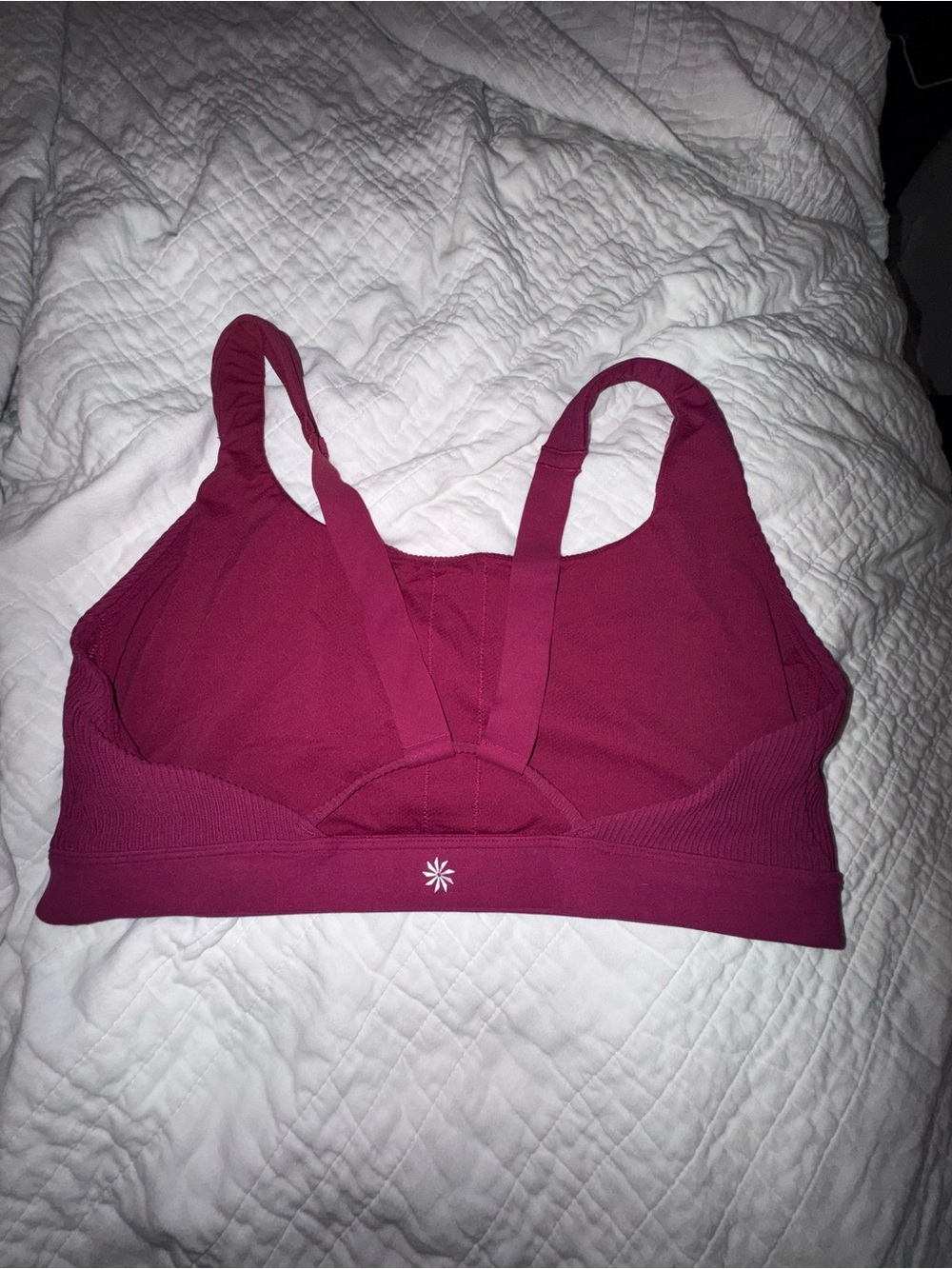 Athleta Ribbed Sports bra in Berry Color